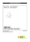 DATA  SHEET PMBTA64 PNP Darlington transistor