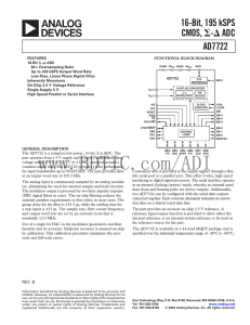 16-Bit, 195 kSPS CMOS, AD7722 -