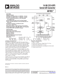 a 14-Bit 333 kSPS Serial A/D Converter AD7851