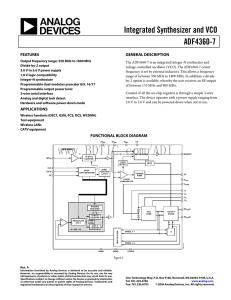 Integrated Synthesizer and VCO ADF4360-7  FEATURES