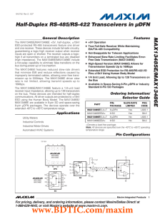 MAX13485E/MAX13486E Half-Duplex RS-485/RS-422 Transceivers in µDFN General Description Features