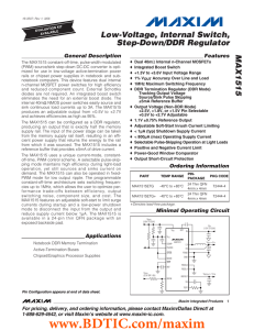 MAX1515 Low-Voltage, Internal Switch, Step-Down/DDR Regulator General Description
