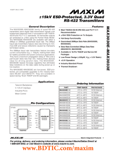 MAX3030E–MAX3033E ±15kV ESD-Protected, 3.3V Quad RS-422 Transmitters General Description