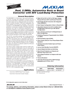 MAX5098A Dual, 2.2MHz, Automotive Buck or Boost Converter with 80V Load-Dump Protection