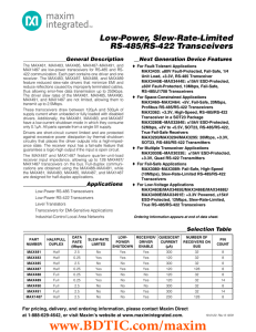 Low-Power, Slew-Rate-Limited RS-485/RS-422 Transceivers General Description __Next Generation Device Features