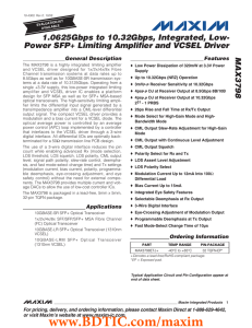 MAX3798 1.0625Gbps to 10.32Gbps, Integrated, Low- General Description