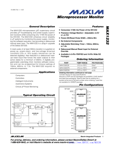 MAX1232 Microprocessor Monitor General Description Features