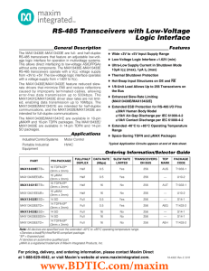 RS-485 Transceivers with Low-Voltage Logic Interface General Description Features