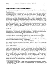 Introduction to Nuclear Radiation