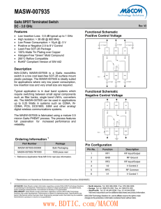 MASW-007935 GaAs SPDT Terminated Switch DC - 3.0 GHz