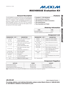 MAX4885AE Evaluation Kit Evaluates: General Description Features