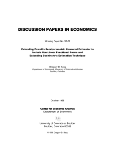 Extending Powell's Semiparametric Censored Estimator to Include Non-Linear Functional Forms and Extending Buchinsky's Estimation Technique