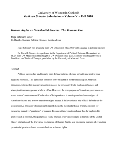 *Human Rights as Presidential Success: The Truman Era by Hope Schuhart
