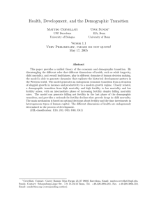 Health, Development, and the Demographic Transition Matteo Cervellati Uwe Sunde Version 1.1