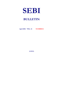 SEBI BULLETIN April 2016   VOL. 14