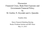 Discussion: Financial Crises, Bank Risk Exposure and Government Financial Policy by