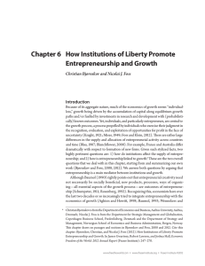 Chapter 6  How Institutions of Liberty Promote Entrepreneurship and Growth Introduction