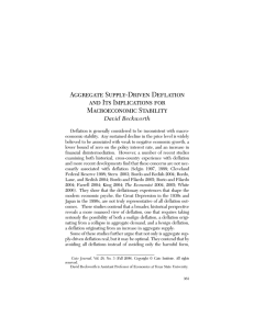 Aggregate Supply-Driven Deflation and Its Implications for Macroeconomic Stability David Beckworth