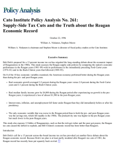 Cato Institute Policy Analysis No. 261: Economic Record