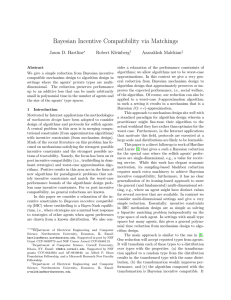 Bayesian incentive compatibility via matchings.