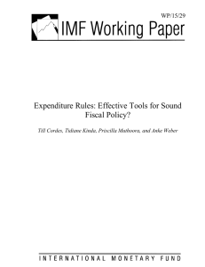 Expenditure Rules: Effective Tools for Sound Fiscal Policy? 29 WP/15/