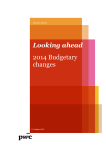 Looking ahead 2014 Budgetary changes www.pwc.com/zm