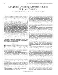 An Optimal Whitening Approach to Linear Multiuser Detection