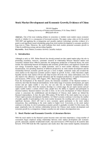 Stock Market Development and Economic Growth ： Evidence of China