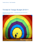 Trinidad &amp; Tobago Budget 2010/11 Weathering the Storm, Transforming the Economy
