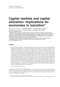 Capital markets and capital Economics of Transition Volume 12 (4) 2004, 593–634