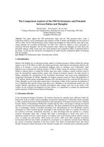 The Comparison Analysis of the FDI Performance and Potential