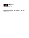 Regulatory Impact Assessment of pre-positioning for Open Bank Resolution (OBR) November 2012