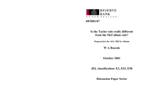 DP2001/07 Is the Taylor rule really different from the McCallum rule?
