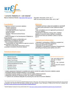E C conomic Statistics in ook Islands