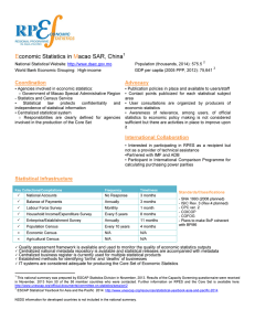 E M conomic Statistics in acao SAR, China