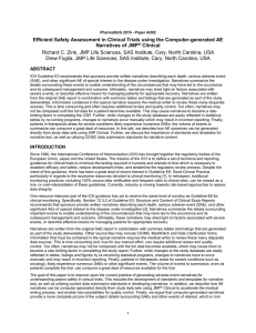 Efficient Safety Assessment in Clinical Trials using the Computer-generated AE Narratives of JMP® Clinical