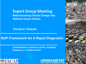 Expert Group Meeting NUP Framework for A Rapid Diagnostic National Urban Policies