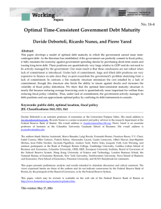 Optimal Time-Consistent Government Debt Maturity  No. 16-4