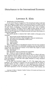 Disturbances to the International Economy Lawrence R. Klein