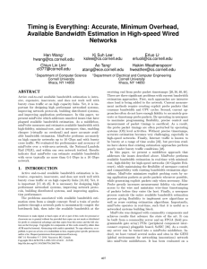 Timing is Everything: Accurate, Minimum Overhead, Available Bandwidth Estimation in High-speed Wired Networks