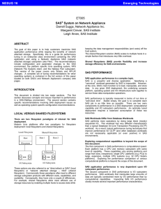 SAS' System on Network Appliance