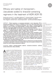 Efficacy and safety of meropenem– clavulanate added to linezolid-containing