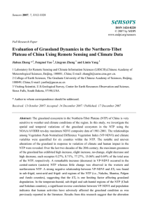 Evaluation of Grassland Dynamics in the Northern-Tibet Plateau of China Using Remote Sensing and Climate Data