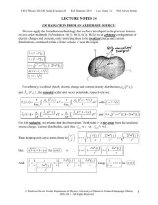 Lecture Notes 14: Electromagnetic Radiation from An Arbitrary Source, Radiation Reaction on a Moving Point Charge