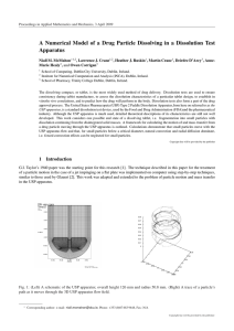A Numerical Model of a Drug Particle Dissolving in a... Apparatus