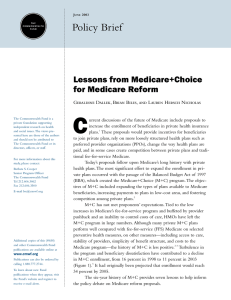 C Policy Brief Lessons from Medicare+Choice for Medicare Reform