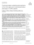 Functional single nucleotide polymorphisms of the CCL5 gene and nonemphysematous