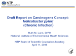 ) Draft Report on Carcinogens Concept: (Chronic Infection Helicobacter pylori