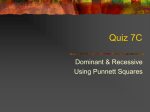 Quiz 7C Dominant &amp; Recessive Using Punnett Squares