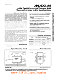 MAX3054/MAX3055/MAX3056 ±80V Fault-Protected/Tolerant CAN Transceivers for In-Car Applications General Description